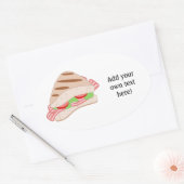 Sticker Ovale Customiser ce graphique sandwich BLT (Enveloppe)