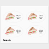 Sticker Ovale Customiser ce graphique sandwich BLT (Feuille)