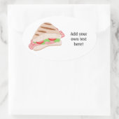 Sticker Ovale Customiser ce graphique sandwich BLT (Sac)