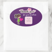 Sticker Ovale Customized Thank You Card for Your Purchase Labels (Sac)