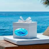 Sticker Ovale Cute Blue Whale, personalized