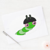 Sticker Ovale Cute Caterpillar (Enveloppe)