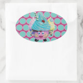 Sticker Ovale Cute Fantasy Creatur Cupcakes Illustrated (Sac)