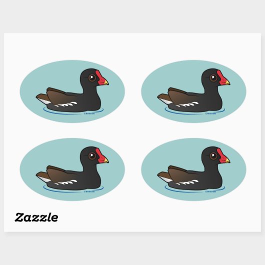Sticker Ovale Cute Gallinule (Feuille)