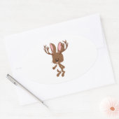 Sticker Ovale Cute Jackalope (Enveloppe)
