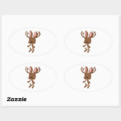 Sticker Ovale Cute Jackalope (Feuille)