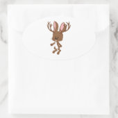 Sticker Ovale Cute Jackalope (Sac)
