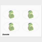 Sticker Ovale Cute Kappa (Feuille)