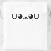 Sticker Ovale Cute Kawaii Chien Chien Chien Chien Chien Japonais (Sac)