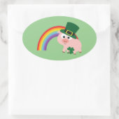 Sticker Ovale Cute Leprechaun Pig (Sac)