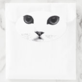 Sticker Ovale Cute Oval Kitty Chat Visage (Sac)