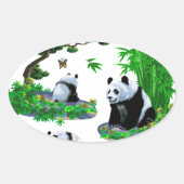 Sticker Ovale cute panda (Devant)