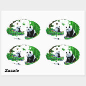 Sticker Ovale cute panda (Feuille)