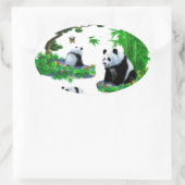 Sticker Ovale cute panda (Sac)