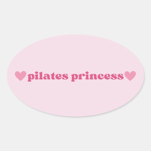 Sticker Ovale Cute Pilates Princess Pink Heart Design (Devant)