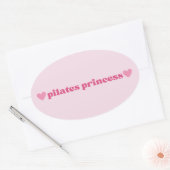 Sticker Ovale Cute Pilates Princess Pink Heart Design (Enveloppe)