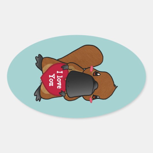 Sticker Ovale Cute Platypus (Devant)