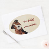 Sticker Ovale Cute Terrier Chien (Enveloppe)