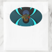 Sticker Ovale Cyan Abstrait Art Print (Sac)
