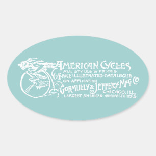Sticker Ovale Cycles américains 1890