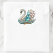 Sticker Ovale Cygne doré Bedazzled cristal diamanté Strass (Sac)