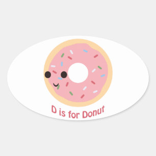 Sticker Ovale D est pour Donut