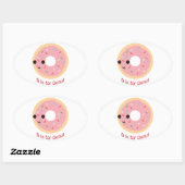 Sticker Ovale D est pour Donut (Feuille)