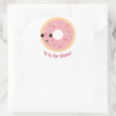 Sticker Ovale D est pour Donut (Sac)