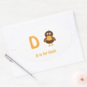 Sticker Ovale D est pour Duck (Enveloppe)