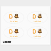 Sticker Ovale D est pour Duck (Feuille)