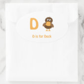 Sticker Ovale D est pour Duck (Sac)