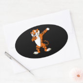 Sticker Ovale Dabbing mignon Tiger Animal Party (Enveloppe)