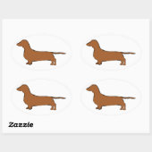 Sticker Ovale dachshund (Feuille)