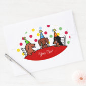 Sticker Ovale Dachshund Caricature pour l'anniversaire (Enveloppe)