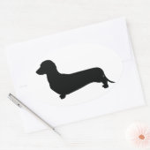 Sticker Ovale Dachshund de base (Enveloppe)