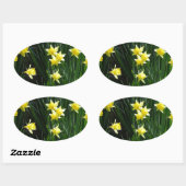 Sticker Ovale Daffodiques de printemps (Feuille)