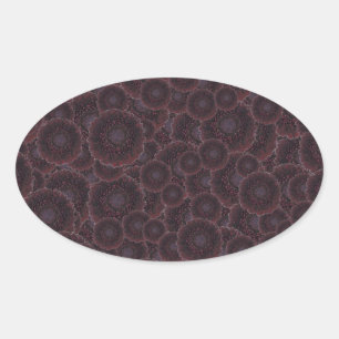 Sticker Ovale Dahlias noirs