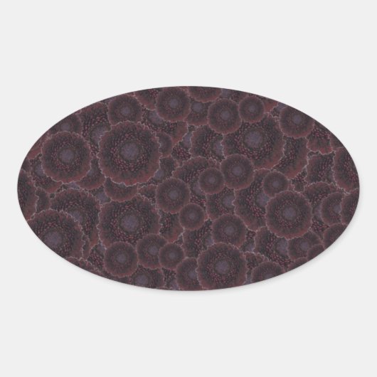 Sticker Ovale Dahlias noirs (Devant)