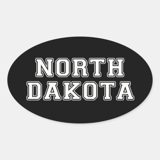 Sticker Ovale Dakota du Nord (Devant)