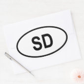 Sticker Ovale Dakota du Sud "SD" (Enveloppe)