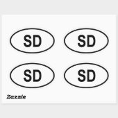 Sticker Ovale Dakota du Sud "SD" (Feuille)