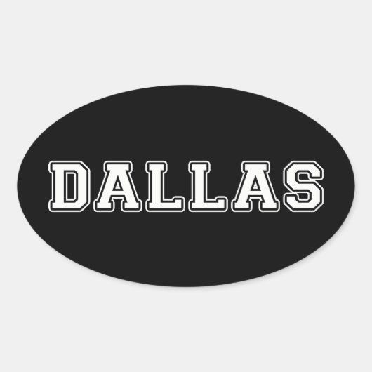 Sticker Ovale Dallas Texas (Devant)