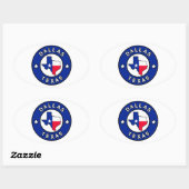 Sticker Ovale Dallas Texas (Feuille)