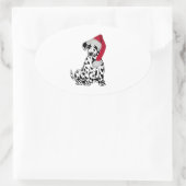 Sticker Ovale Dalmatie de Noël (Sac)