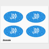 Sticker Ovale Damas monogrammes (Feuille)