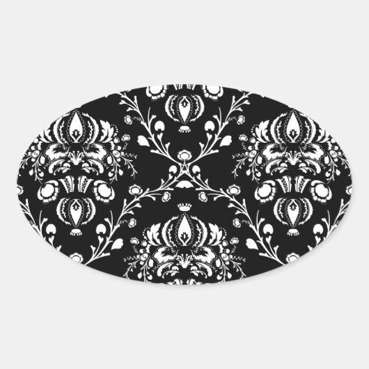 Sticker Ovale Damas noir et blanc (Devant)