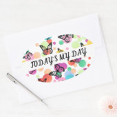 Sticker Ovale Dance butterflies Garden (Enveloppe)