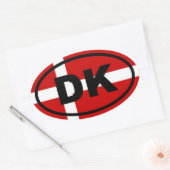 Sticker Ovale Danemark - DK - Europe (Enveloppe)