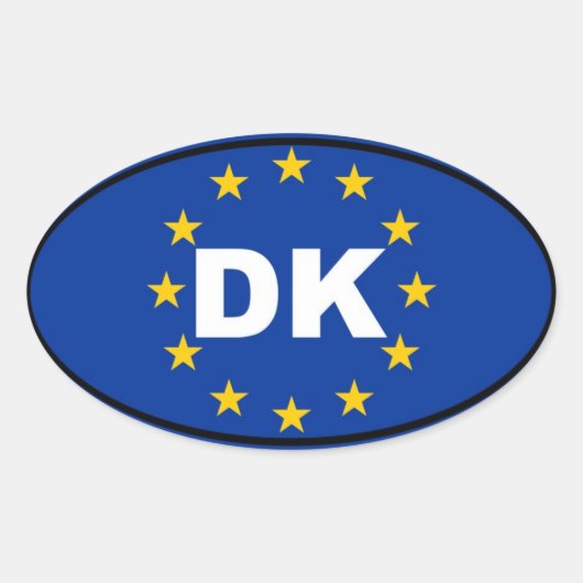 Sticker Ovale Danemark - DK - Union européenne (Devant)