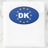 Sticker Ovale Danemark - DK - Union européenne (Sac)